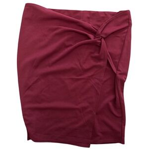 Kate Kasin Maroon Stretch Skirt Front Drape Zip Closure Women's‎ Size XXL